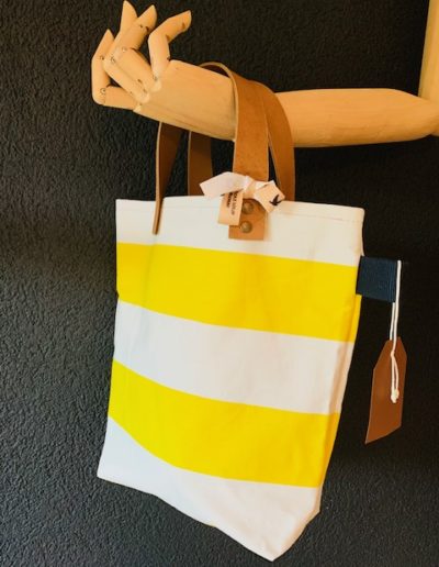 LovelyLoup sac en coton épais jaune/blanc