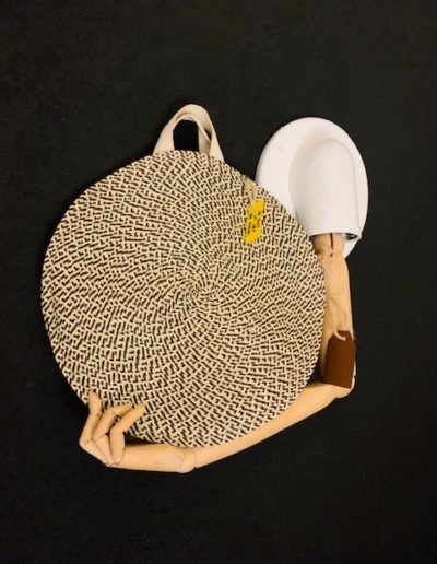 Sac rond paille fait main artisanat local